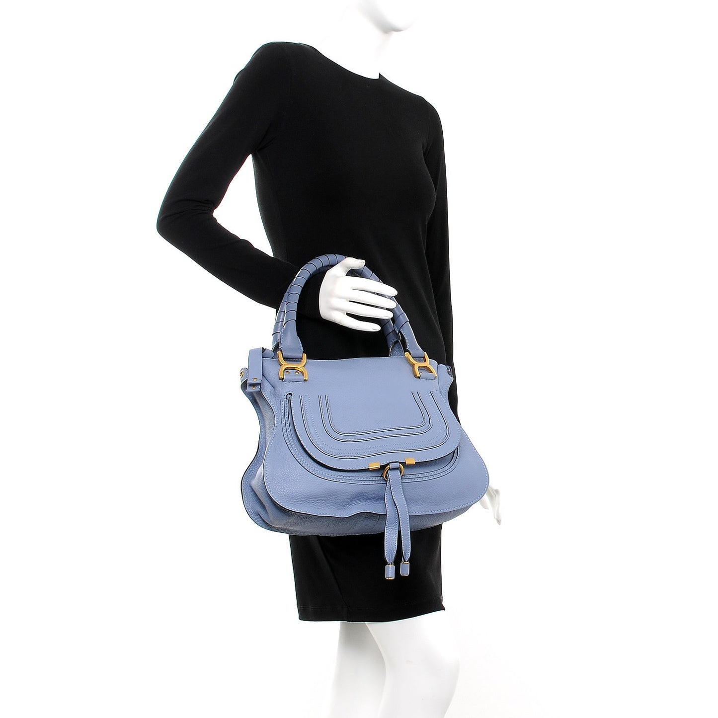 Calfskin Medium Marcie Satchel Street Blue