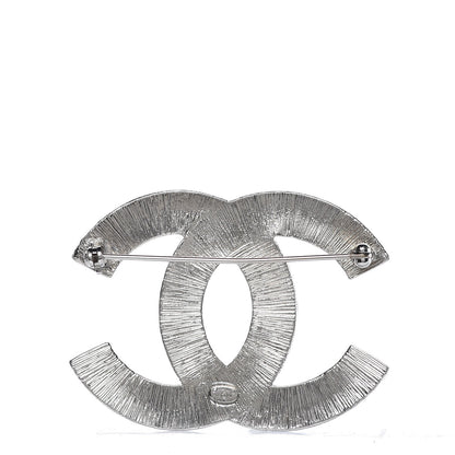 Chanel Baguette Crystal CC Brooch Silver 3 of 5