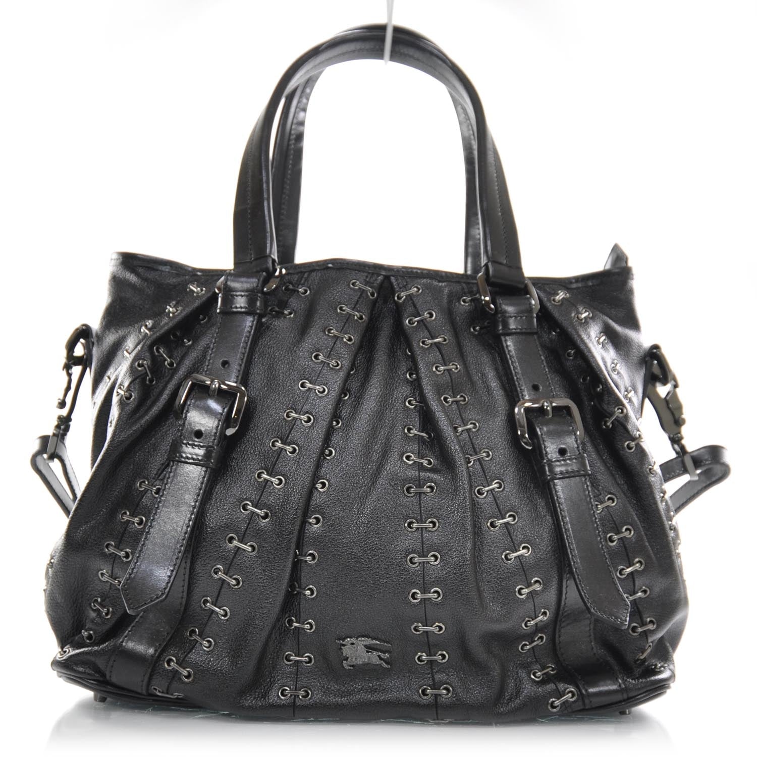 Burberry Leather Metal Stitch Lowry Black 1 of 9