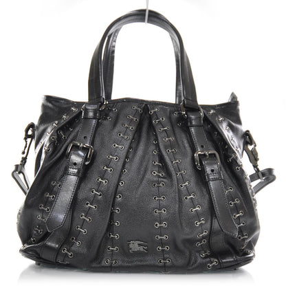 Burberry Leather Metal Stitch Lowry Black 1 of 9