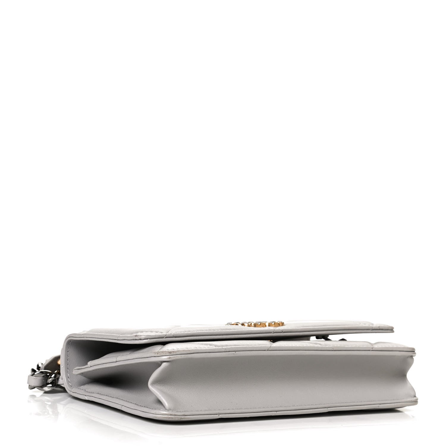 Chanel Lambskin Quilted Chanel 19 Wallet On Chain WOC Grey 3 of 13