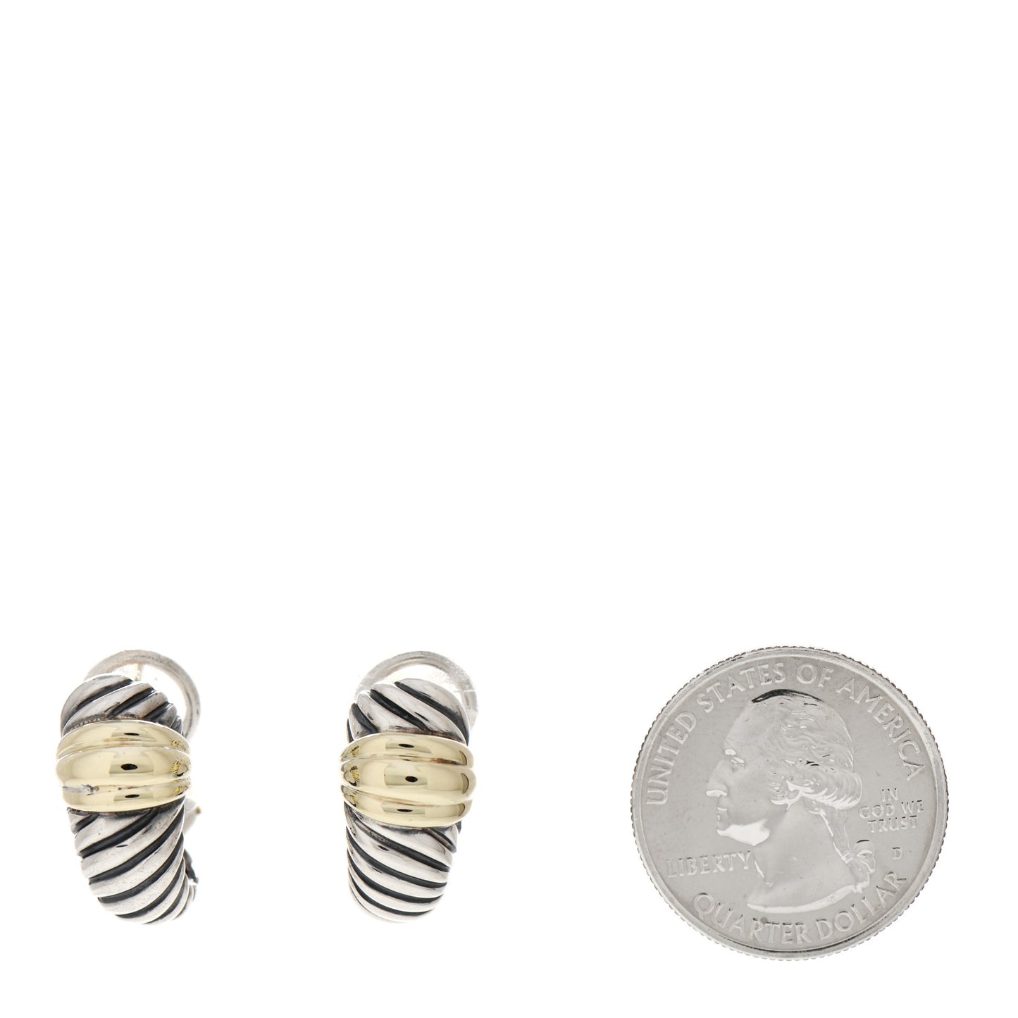 Sterling Silver 14K Yellow Gold Thoroughbred Shrimp Earrings