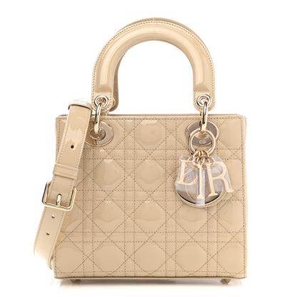 Christian Dior Patent Cannage Small Lady Dior Beige 1 of 9