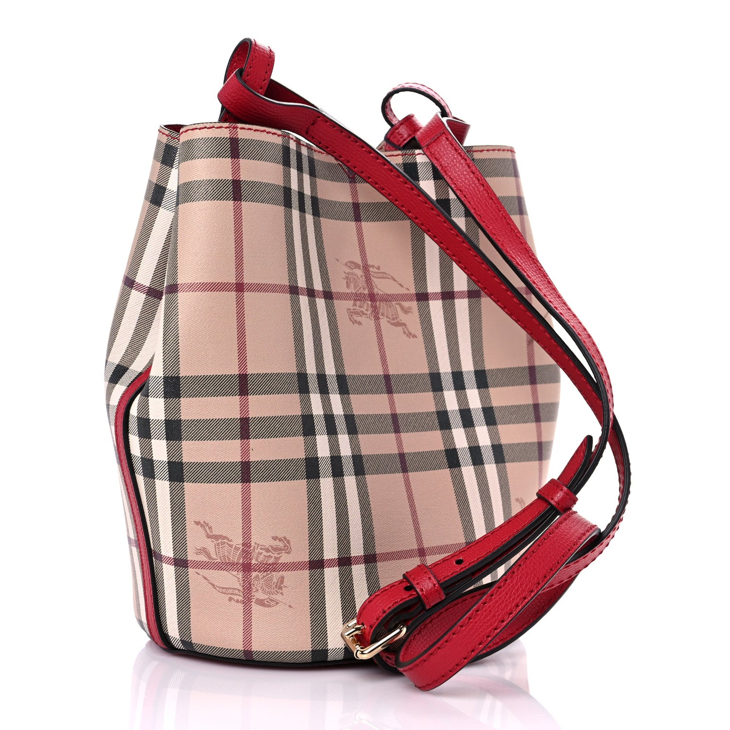 Haymarket Check Colours Small Lorne Bucket Crossbody Poppy Red