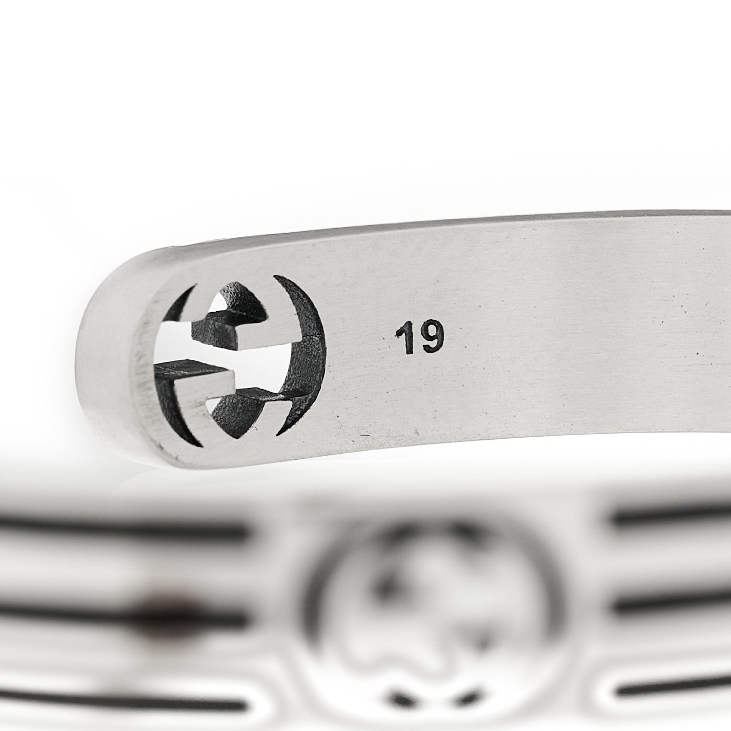 Gucci X ADIDAS Sterling Silver Enamel Cuff Bracelet 19 Black 5 of 5