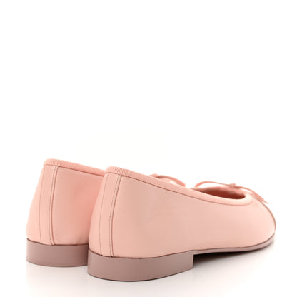 Chanel Lambskin Cap Toe CC Ballerina Flats 36.5 Light Pink Dark Pink 4 of 9