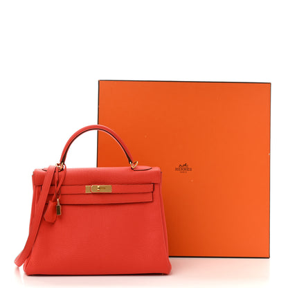 Hermes Togo Kelly Retourne 32 Capucine 14 of 14