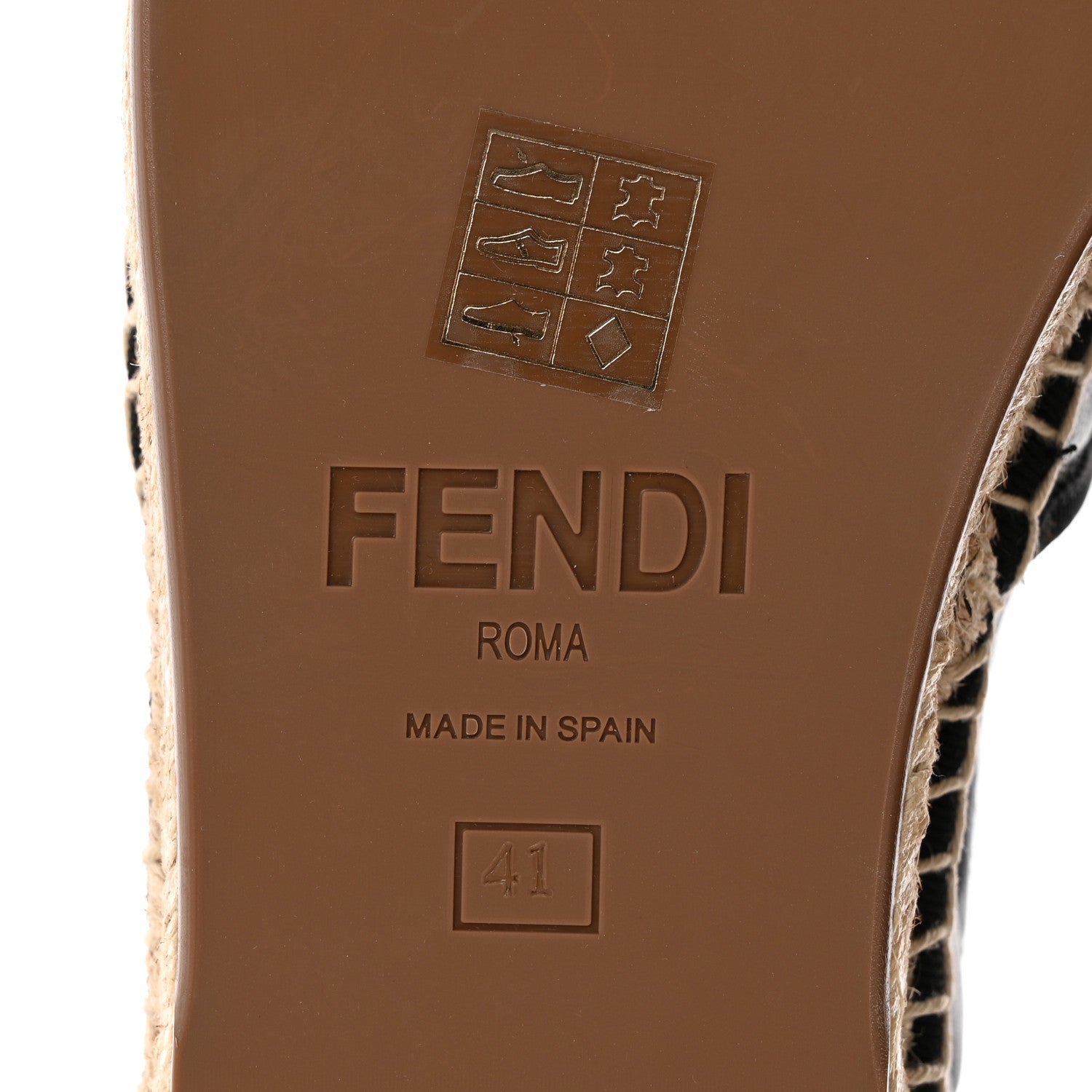 Fendi Nappa FF Embossed Espadrilles 41 Black 6 of 11