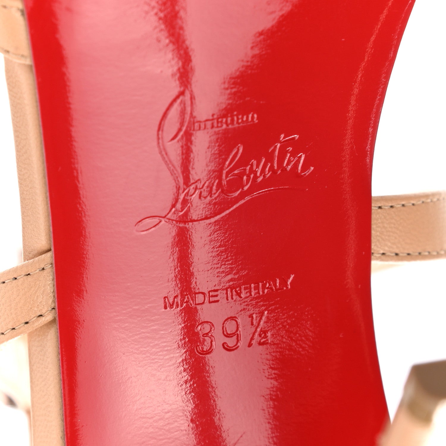 Christian Louboutin Calfskin Studded Galerietta 100 Sandals 39.5 Neutral 6 of 10