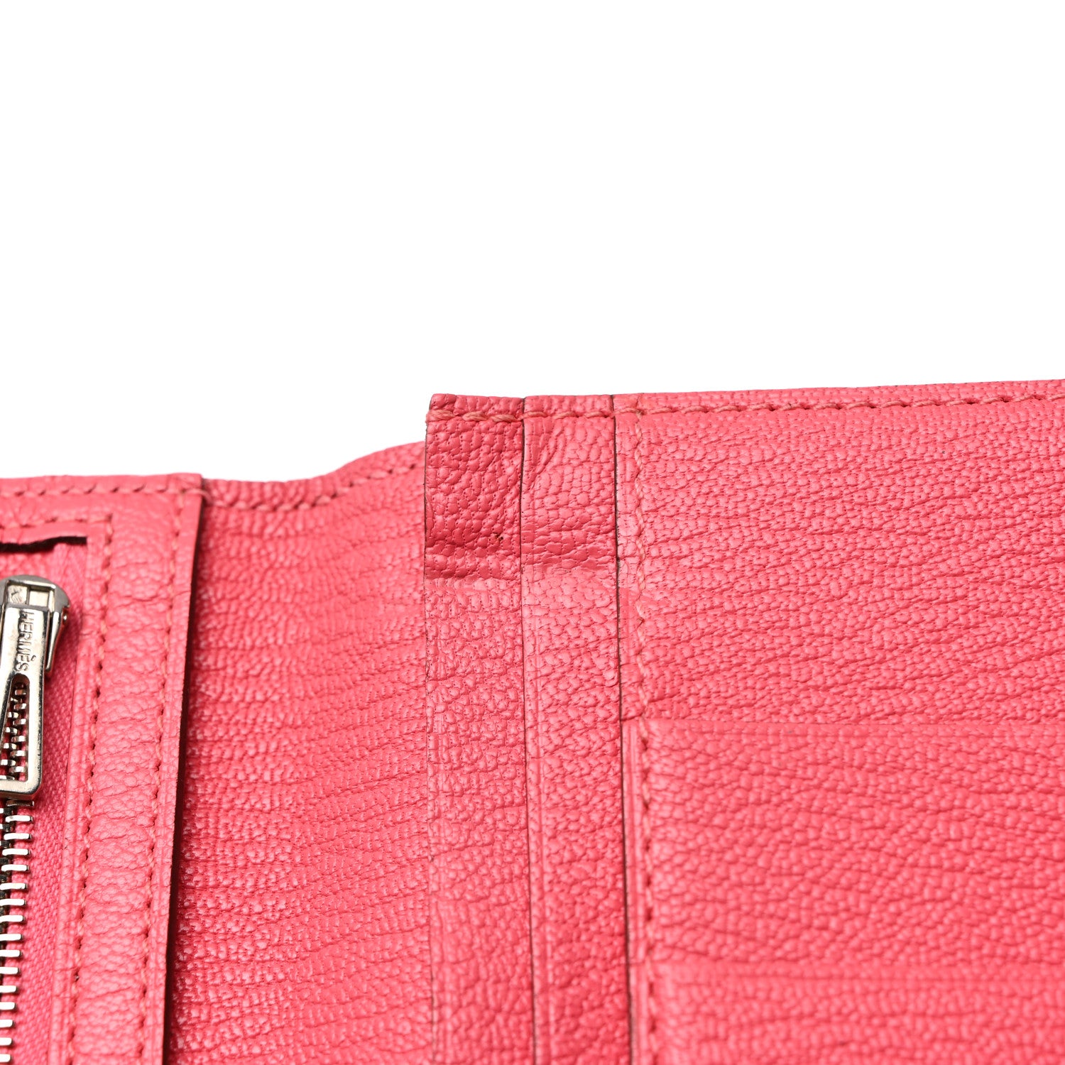Hermes Chèvre Mysore Bearn Gusset Wallet Rose Lipstick 8 of 16