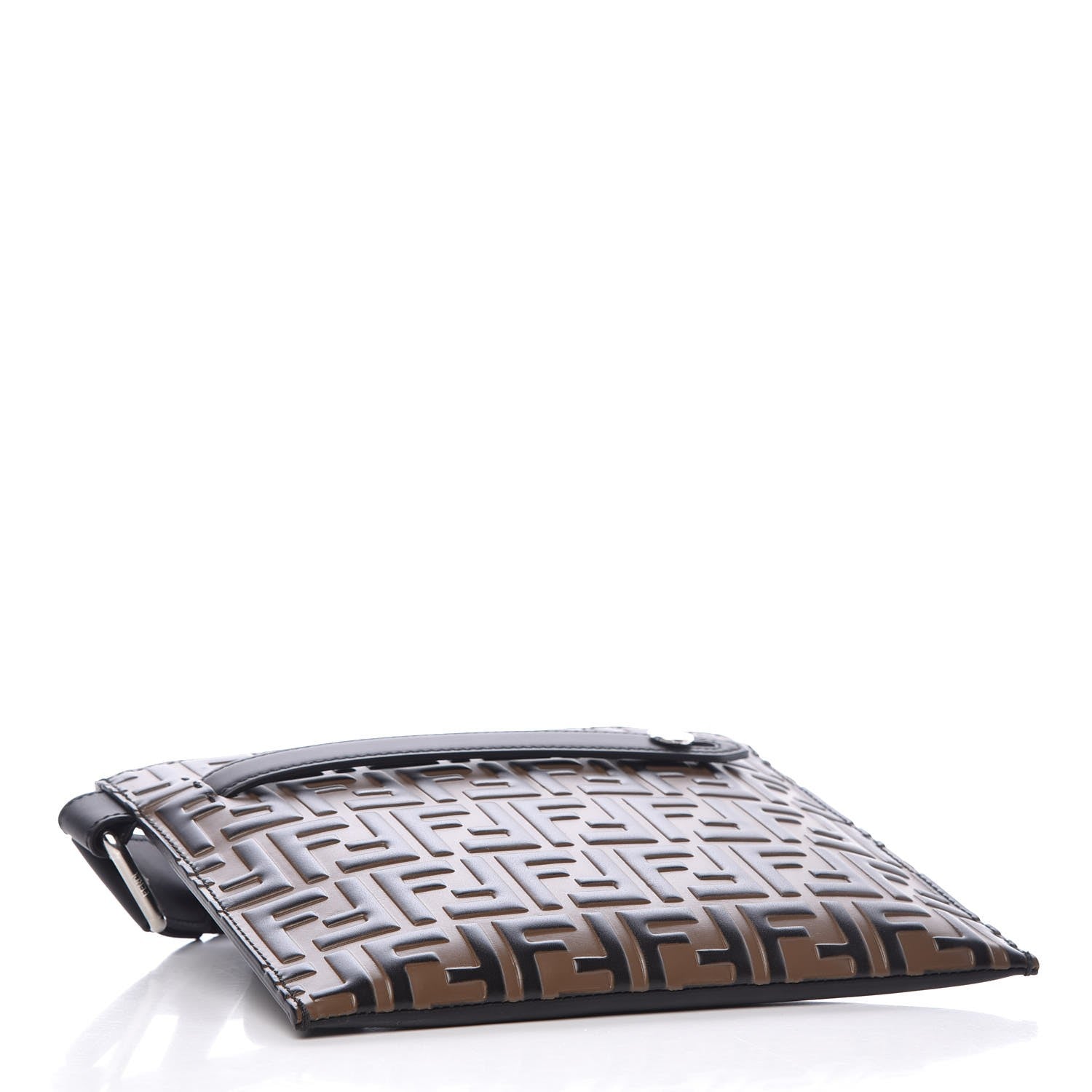 Fendi Vitello Century Bi-Color FF 1974 Embossed Messenger Maya Black 4 of 7