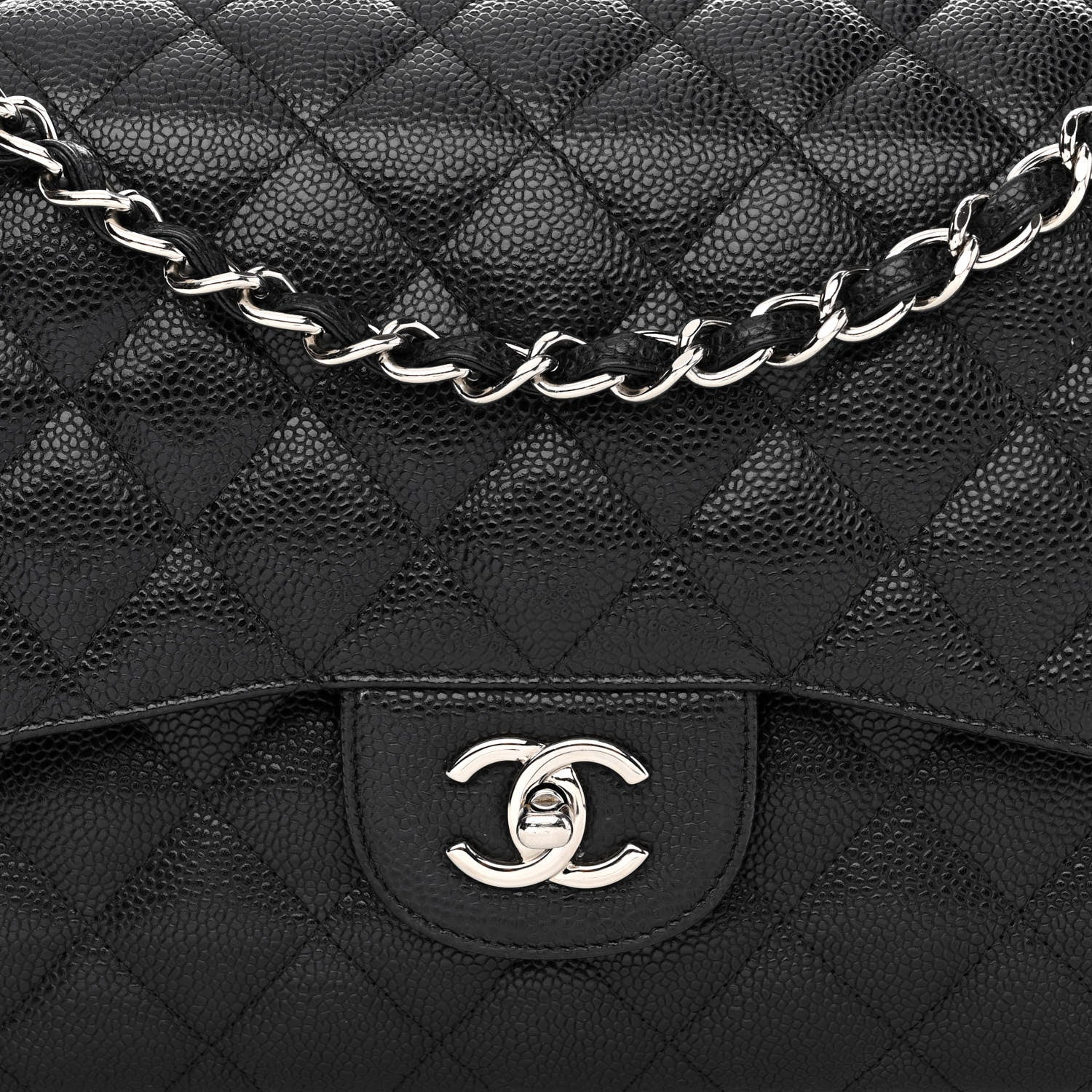 Chanel Caviar Quilted Jumbo Double Flap Black 9 of 11