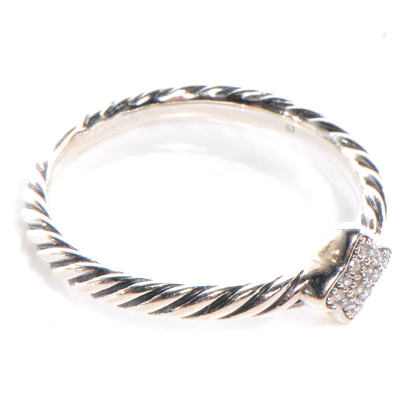 Sterling Silver Pave Diamond Quatrefoil Ring 5