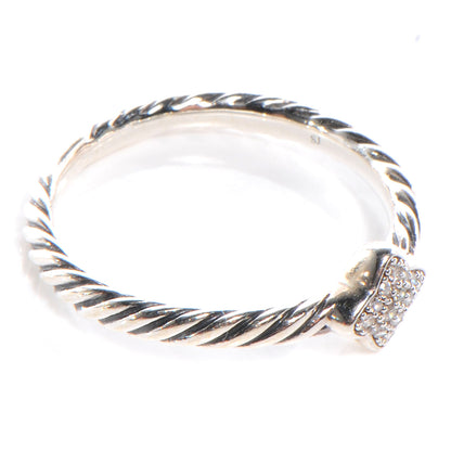 David Yurman Sterling Silver Pave Diamond Quatrefoil Ring 5 3 of 4