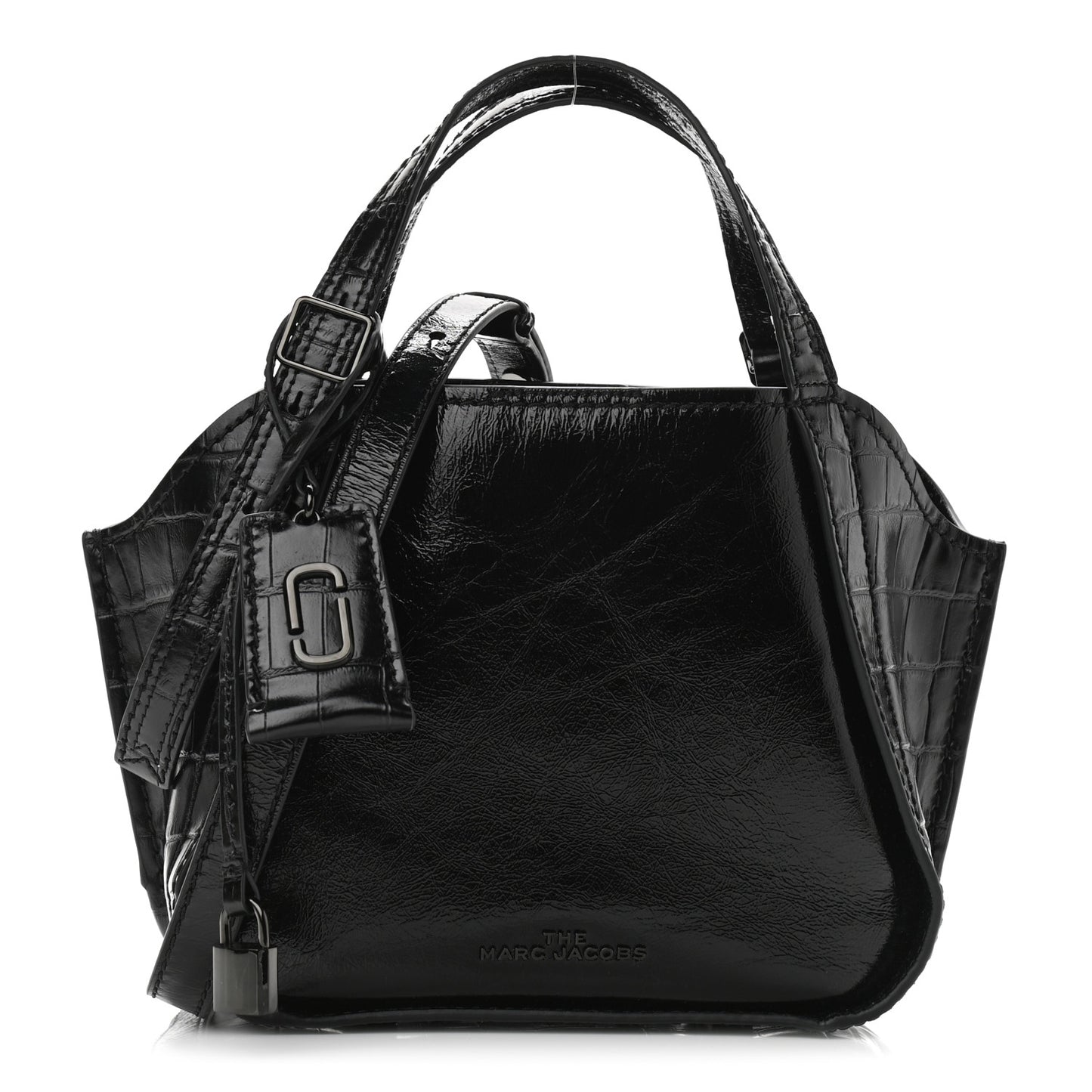 Calfskin Crocodile Embossed The Director Tote Black