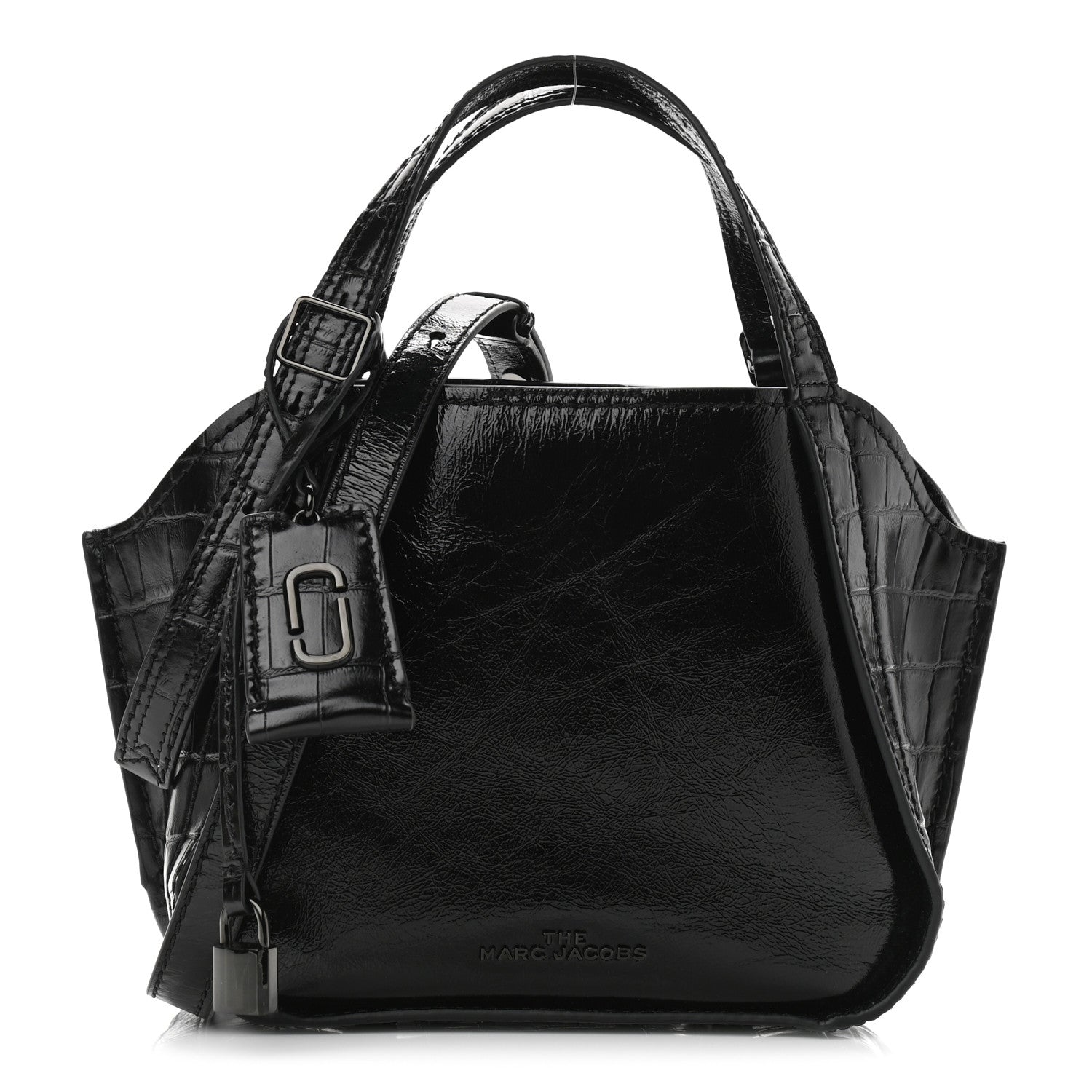 Marc Jacobs Calfskin Crocodile Embossed The Director Tote Black 1 of 10