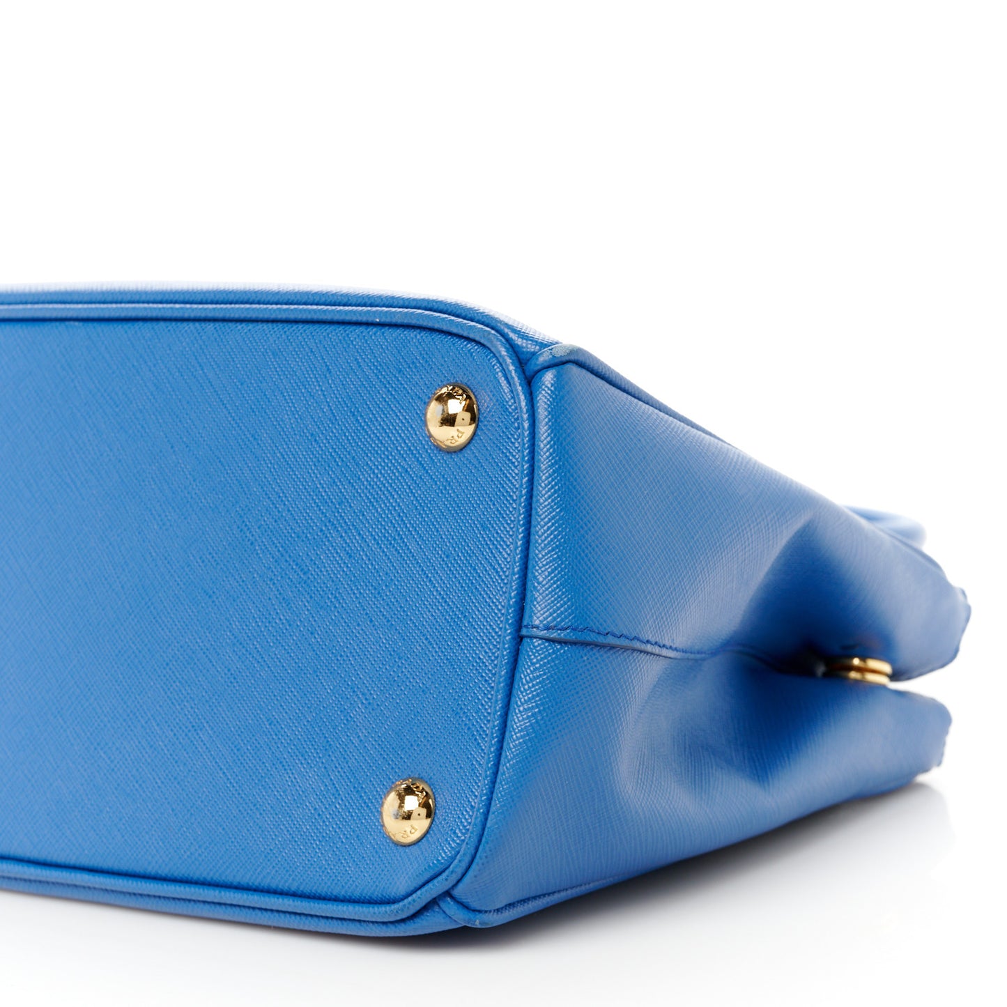 Saffiano Lux Small Galleria Double Zip Tote Azzurro