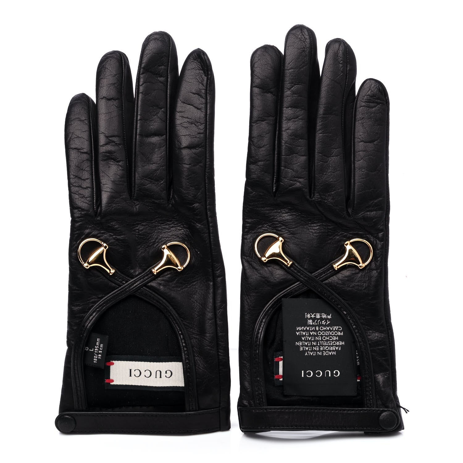 Gucci Lambskin Horsebit Gloves 8 L Black 799568 – FASHIONPHILE