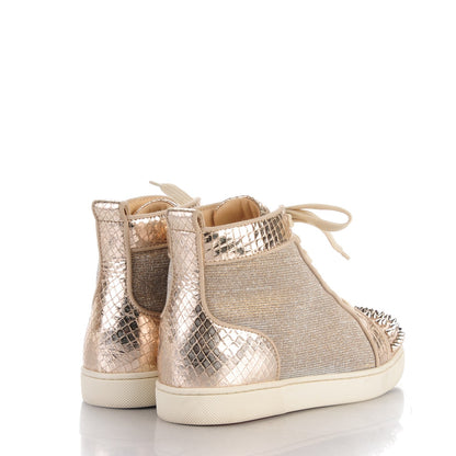 Christian Louboutin Lame Lou Spikes Flat Sneakers 36.5 gold 4 of 8