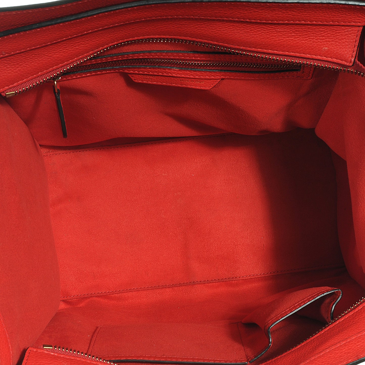 Pebbled Leather Mini Luggage Coquelicot