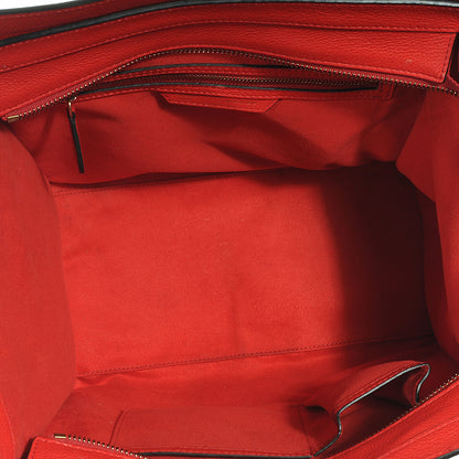 Celine Pebbled Leather Mini Luggage Coquelicot 9 of 9
