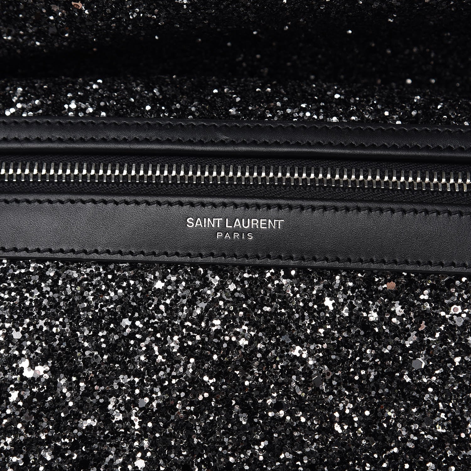 Saint Laurent Glitter Canvas City Backpack Gun Metal 12 of 14