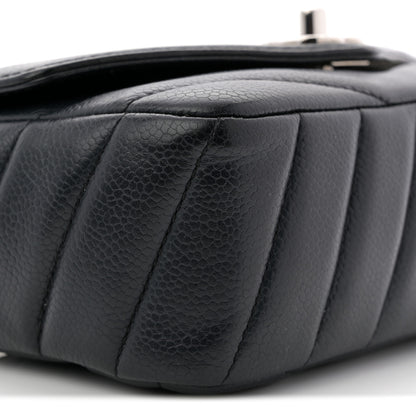Chanel Caviar Chevron Quilted Small Single Flap Black 9 of 11