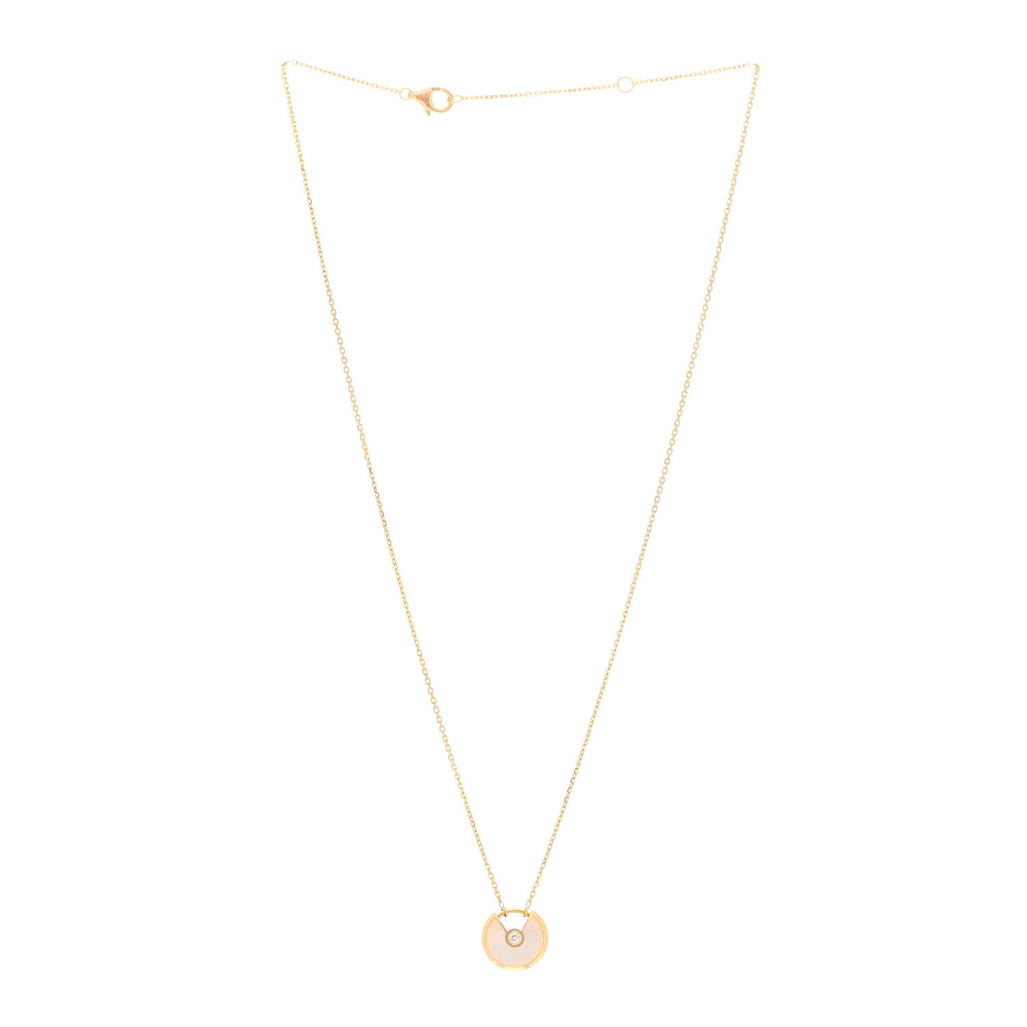 Cartier 18K Yellow Gold Diamond Mother of Pearl XS Amulette de Cartier Pendant Necklace 2 of 3