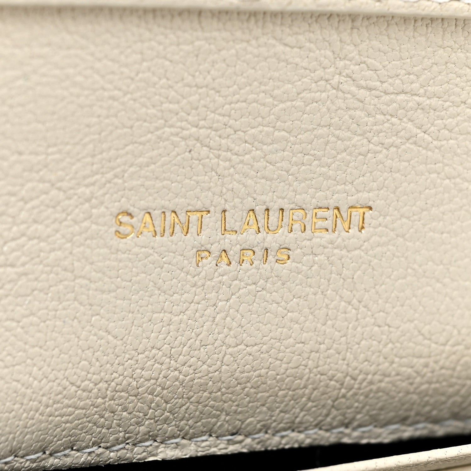 Saint Laurent Lambskin Diamond Quilted Becky Chain Wallet Blanc Vintage 7 of 13