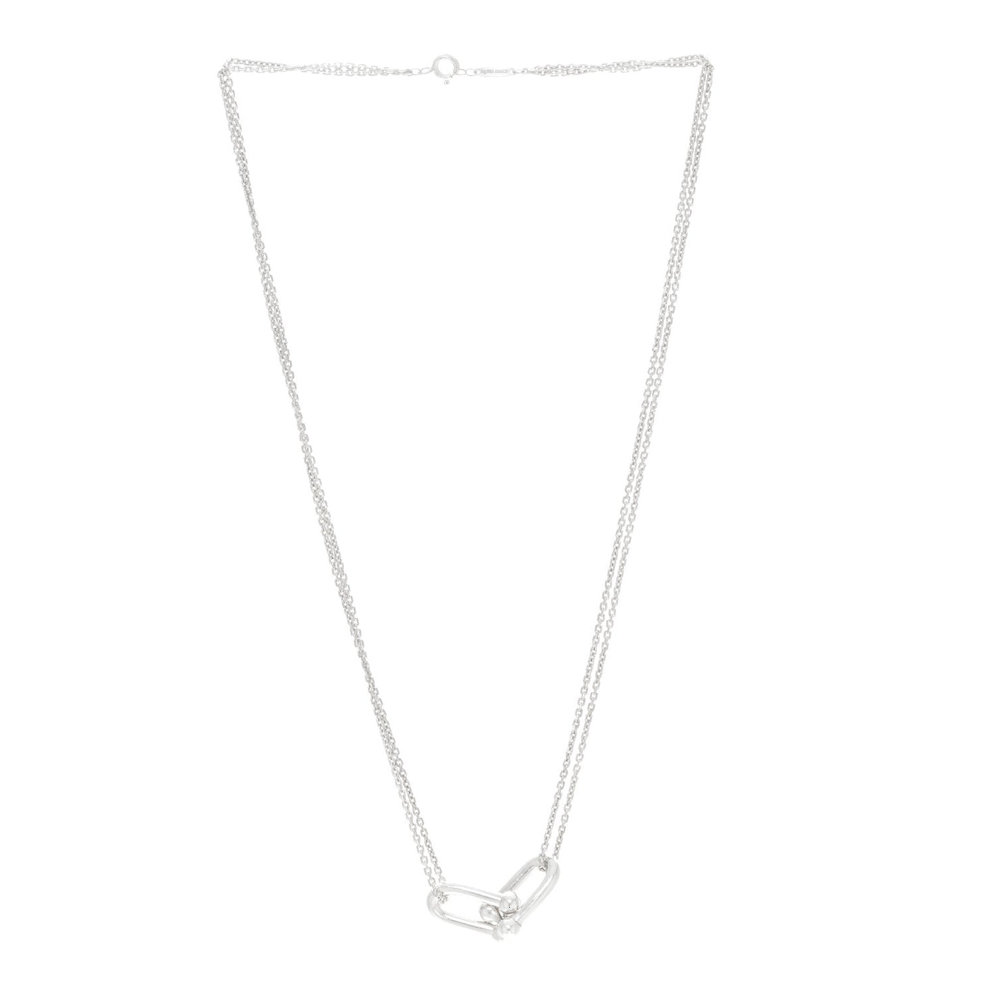 Sterling Silver Double HardWear Link Pendant Necklace