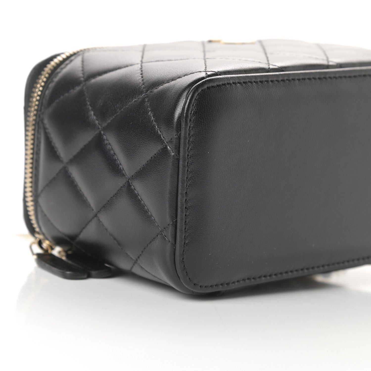 Chanel Lambskin Quilted Small Top Handle Vanity Case With Chain Black 9 of 11