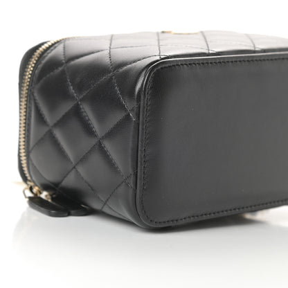 Chanel Lambskin Quilted Small Top Handle Vanity Case With Chain Black 9 of 11