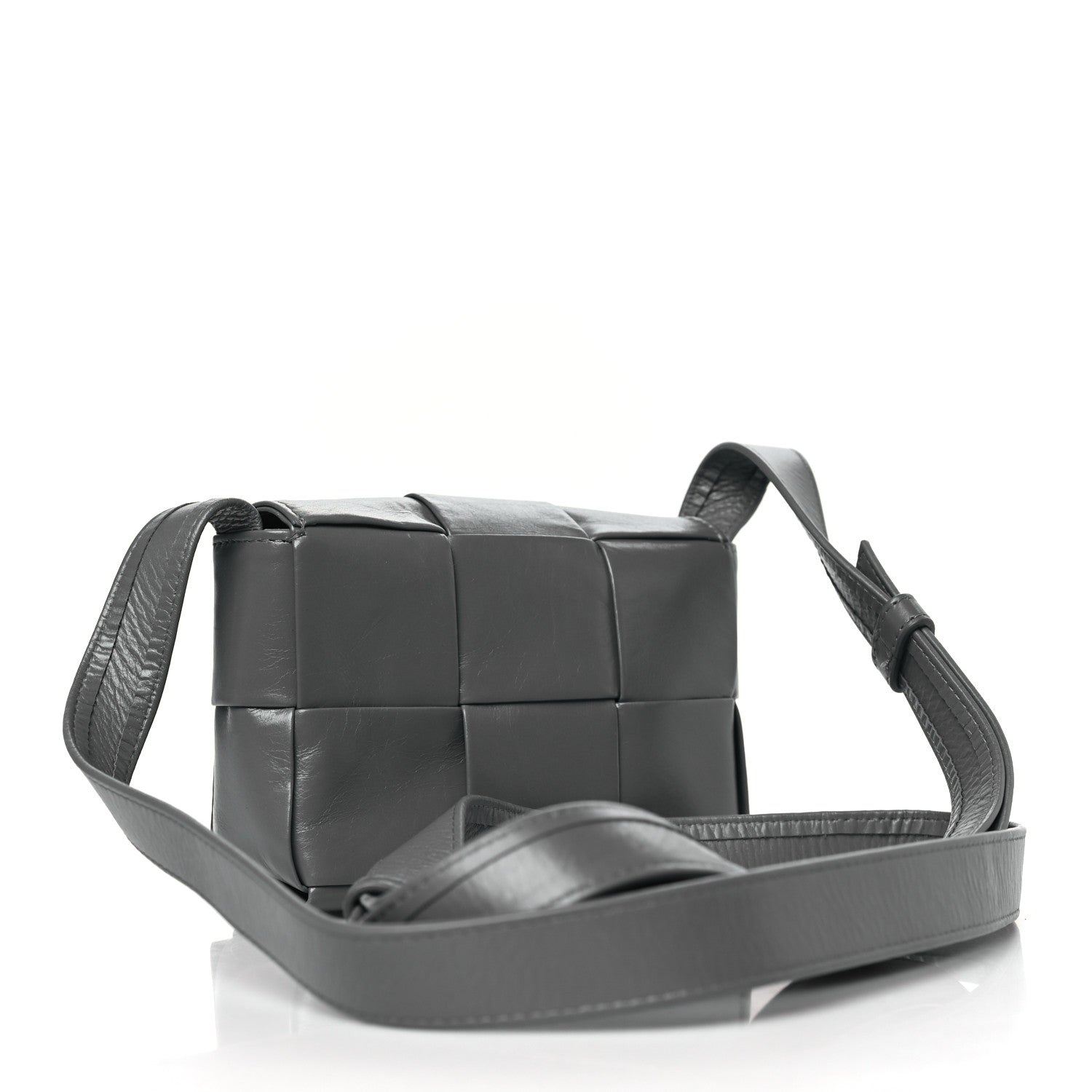 Bottega Veneta Lambskin Maxi Intreccio Candy Cassette Crossbody Bag Grey 3 of 10