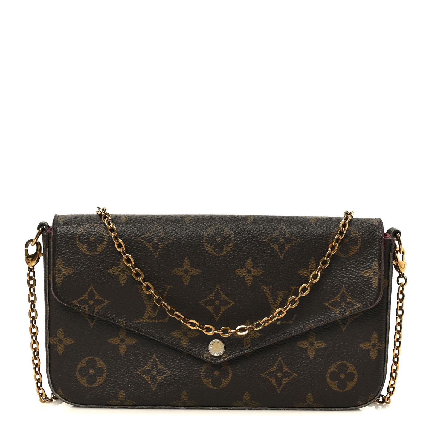 Monogram Pochette Felicie Chain Wallet Fuchsia