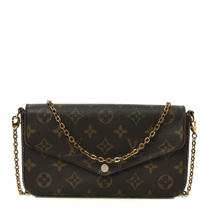 Louis Vuitton Monogram Pochette Felicie Chain Wallet Fuchsia 1 of 14
