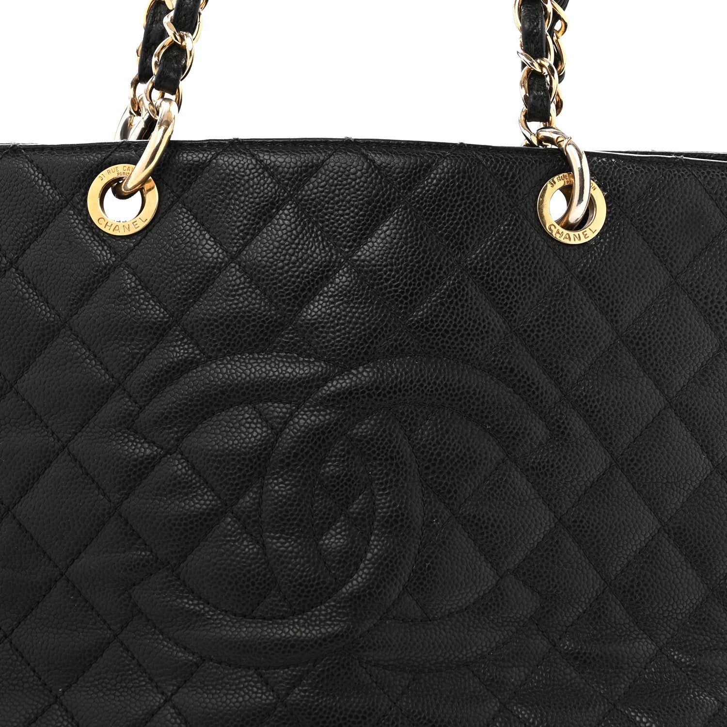 Chanel Caviar Quilted Grand Shopping Tote GST Black 9 of 17