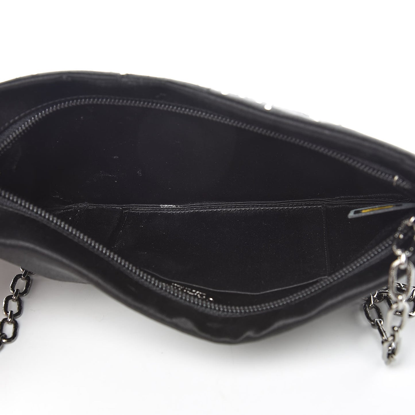 Satin Diamante Evening Clutch Bag Black