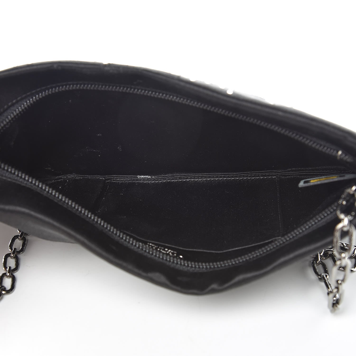 Chanel Satin Diamante Evening Clutch Bag Black 5 of 14