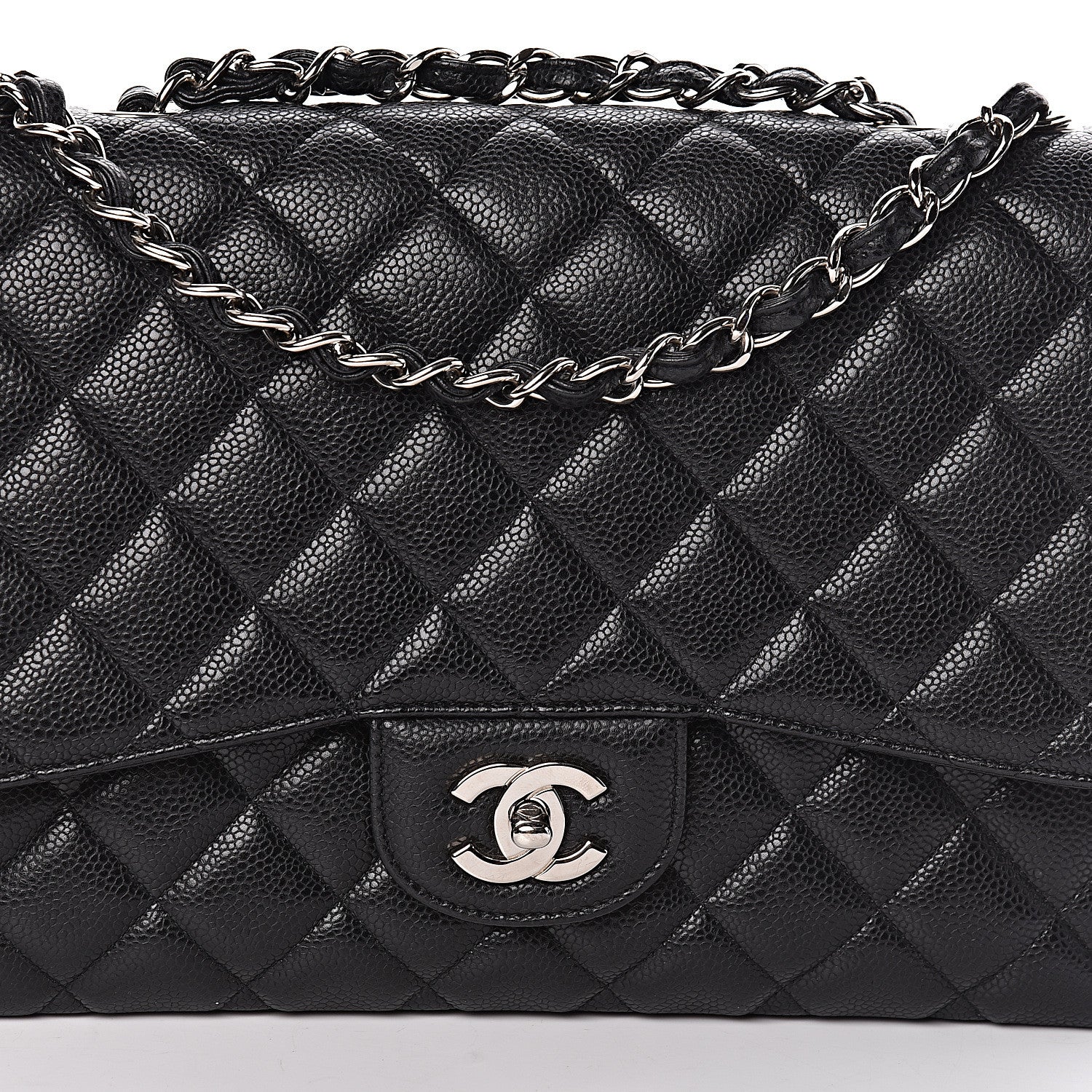 Chanel Caviar Quilted Jumbo Single Flap Black 10 of 11