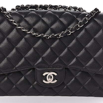 Chanel Caviar Quilted Jumbo Single Flap Black 10 of 11