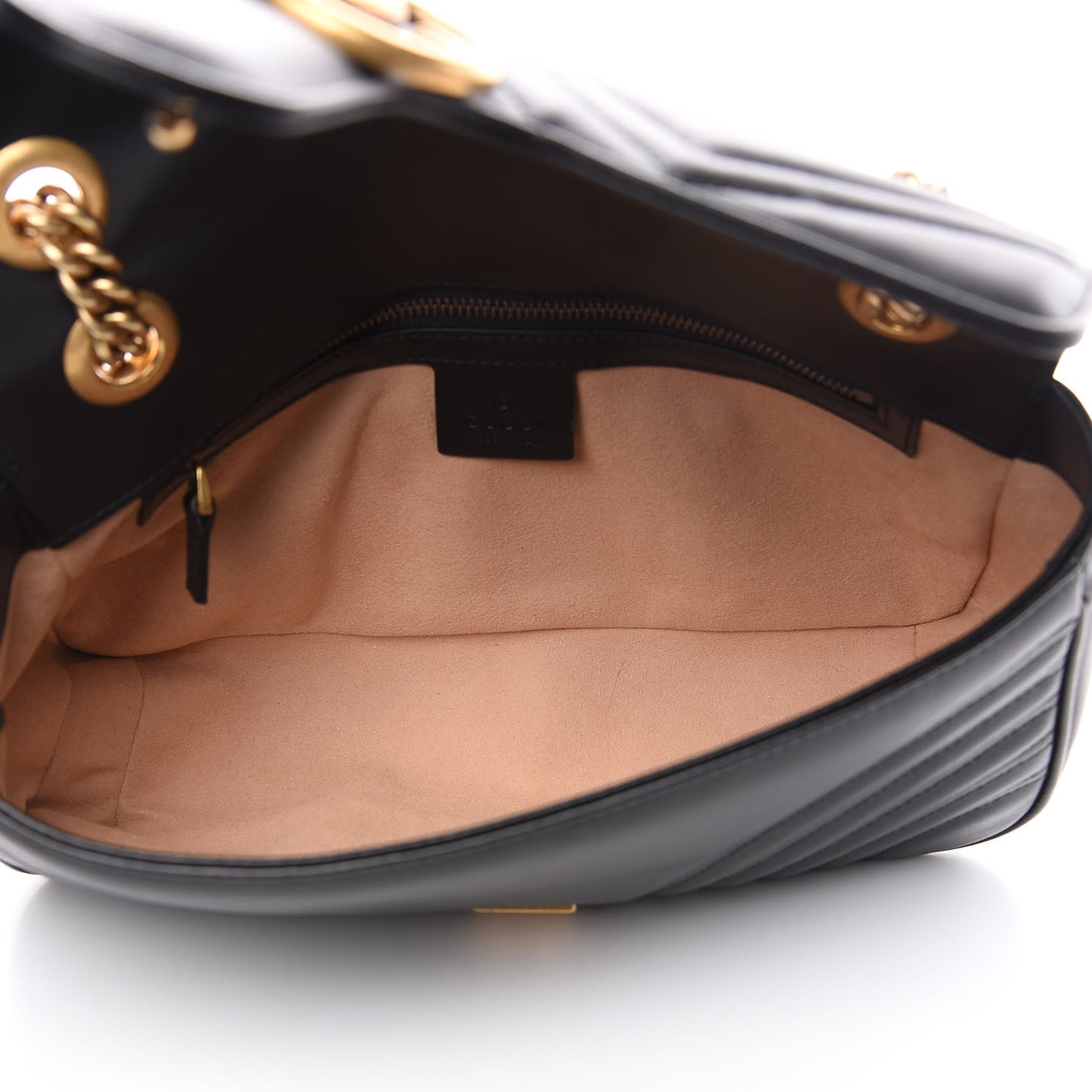 Calfskin Matelasse Small GG Marmont Shoulder Bag Black