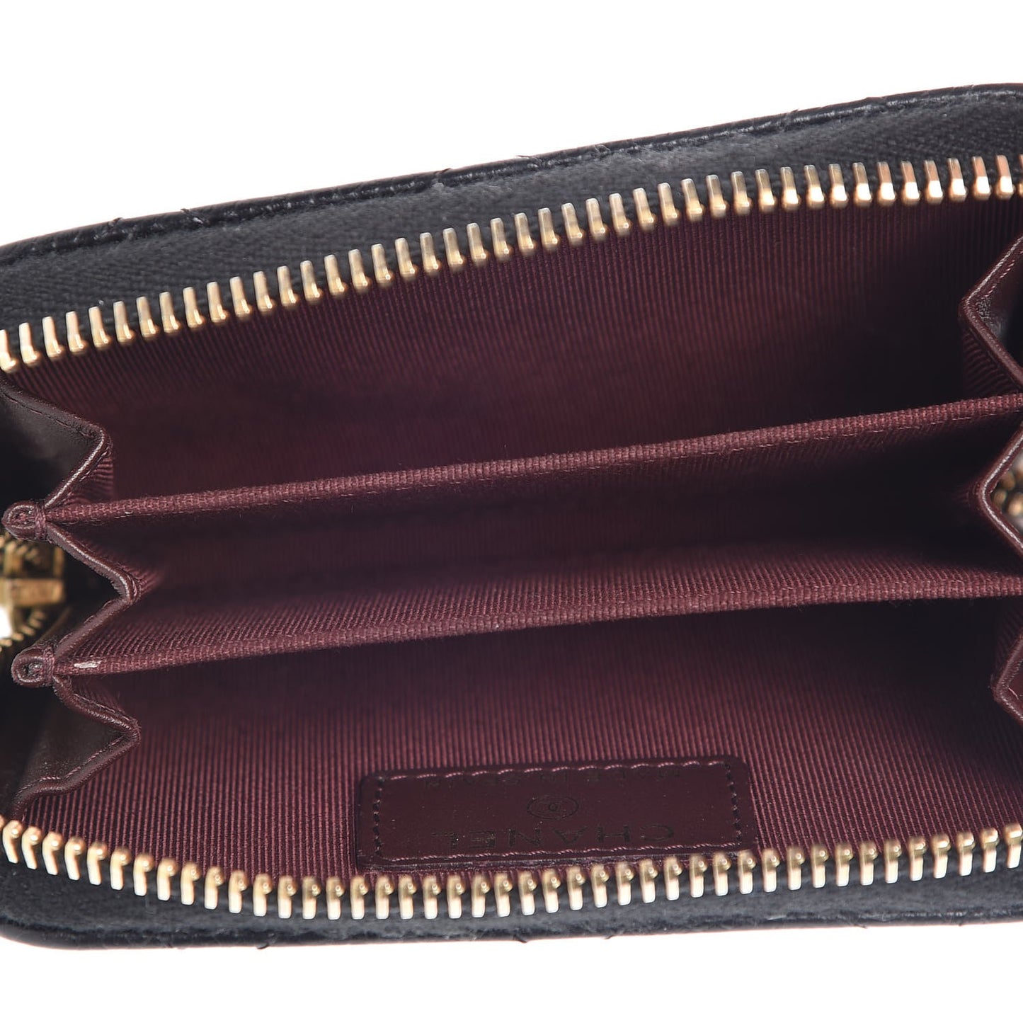 Caviar Quilted Zip Coin Purse Black