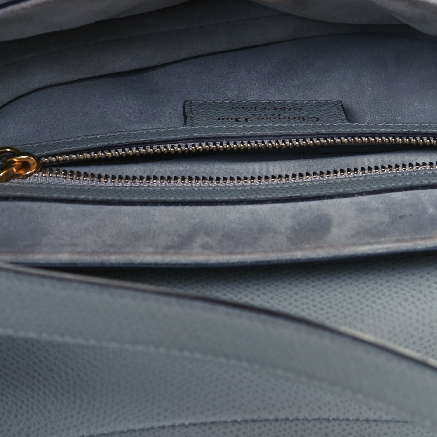Grained Calfskin Saddle Bag Sky Blue