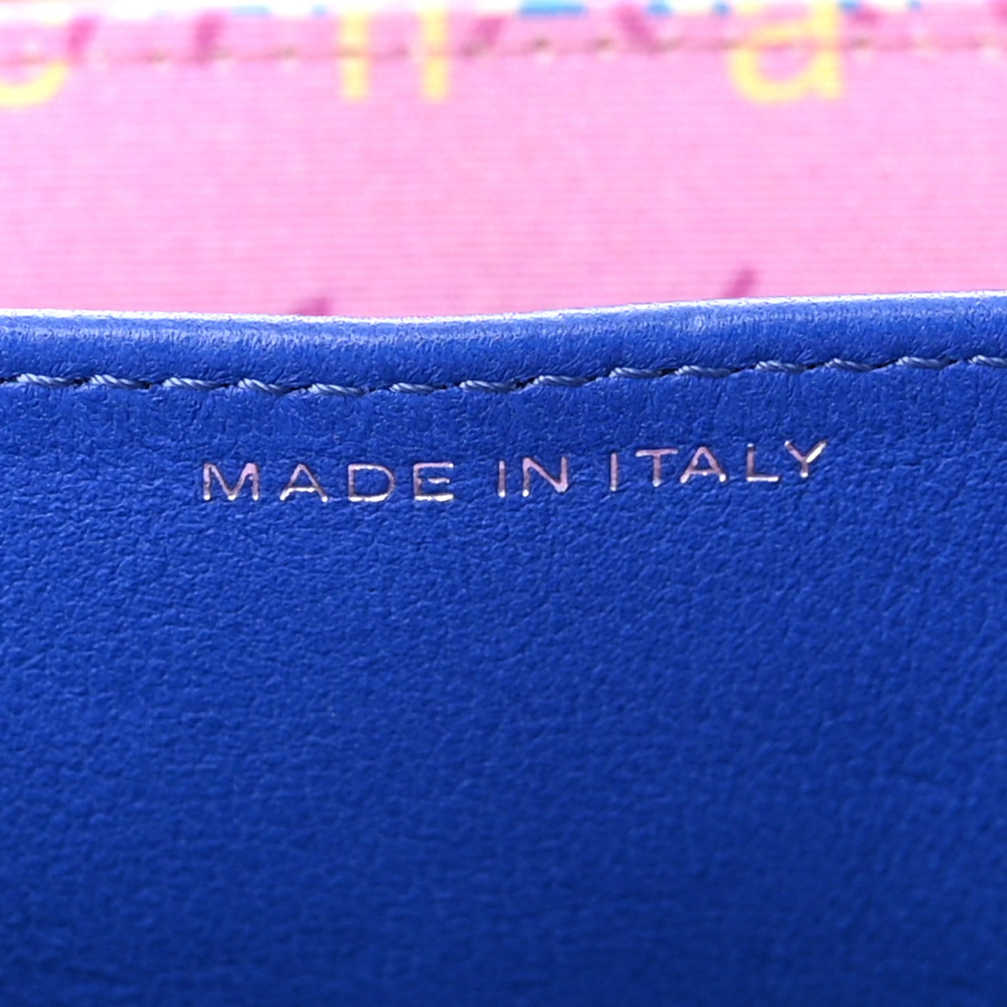 Lambskin Quilted Flap Card Holder On Chain Blue