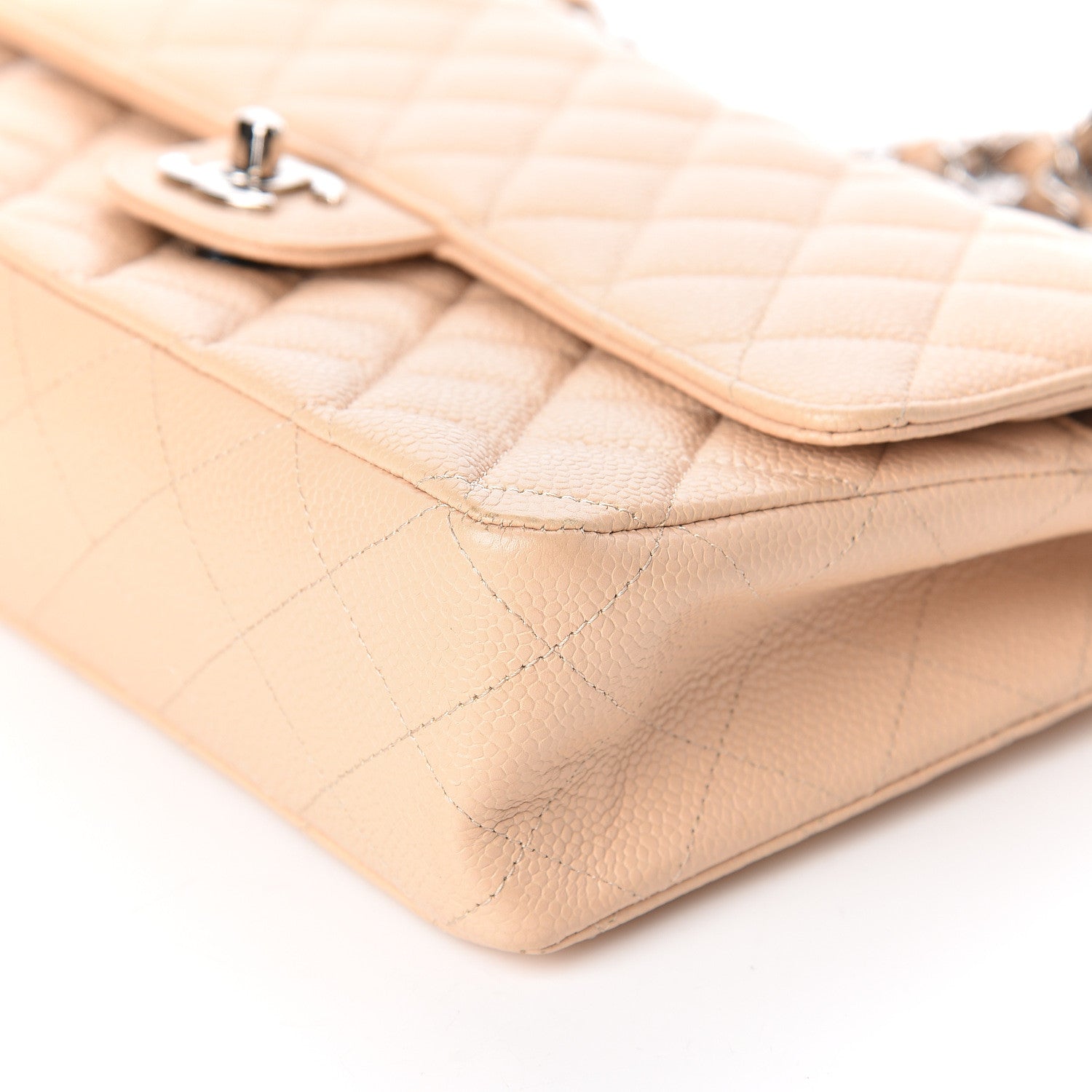 Chanel Caviar Quilted Medium Double Flap Beige 6 of 10