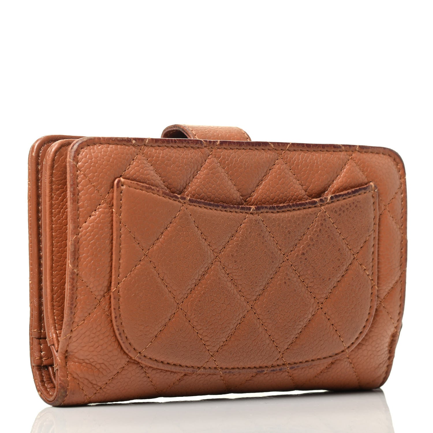 Chanel Caviar Quilted CC French Wallet Light Brown 2 of 4