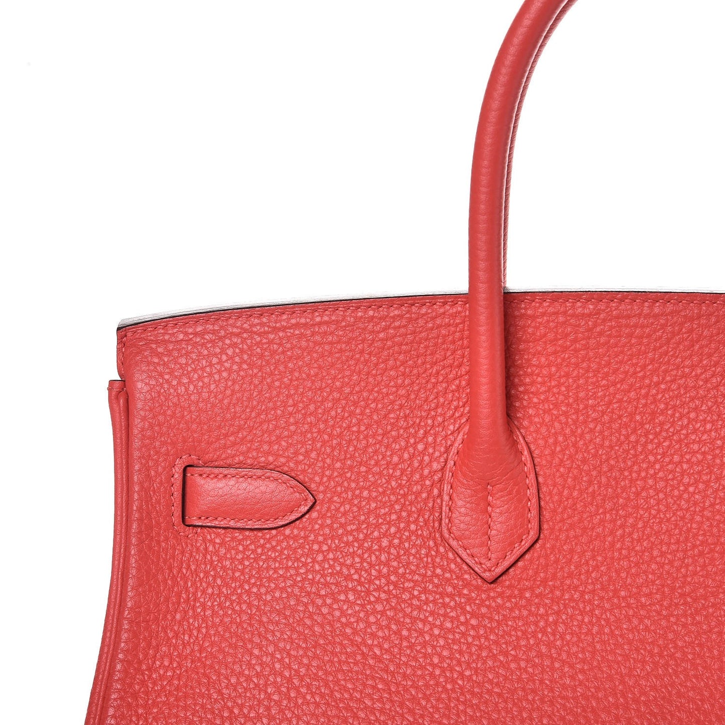 Taurillon Clemence Birkin 35 Rouge Pivoine
