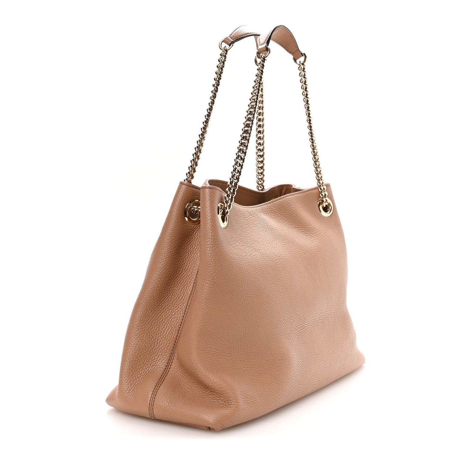 Gucci Pebbled Calfskin Medium Soho Chain Shoulder Bag Camelia 3 of 10