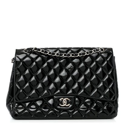 Chanel Patent Quilted Maxi Single Flap Black 1 of 12