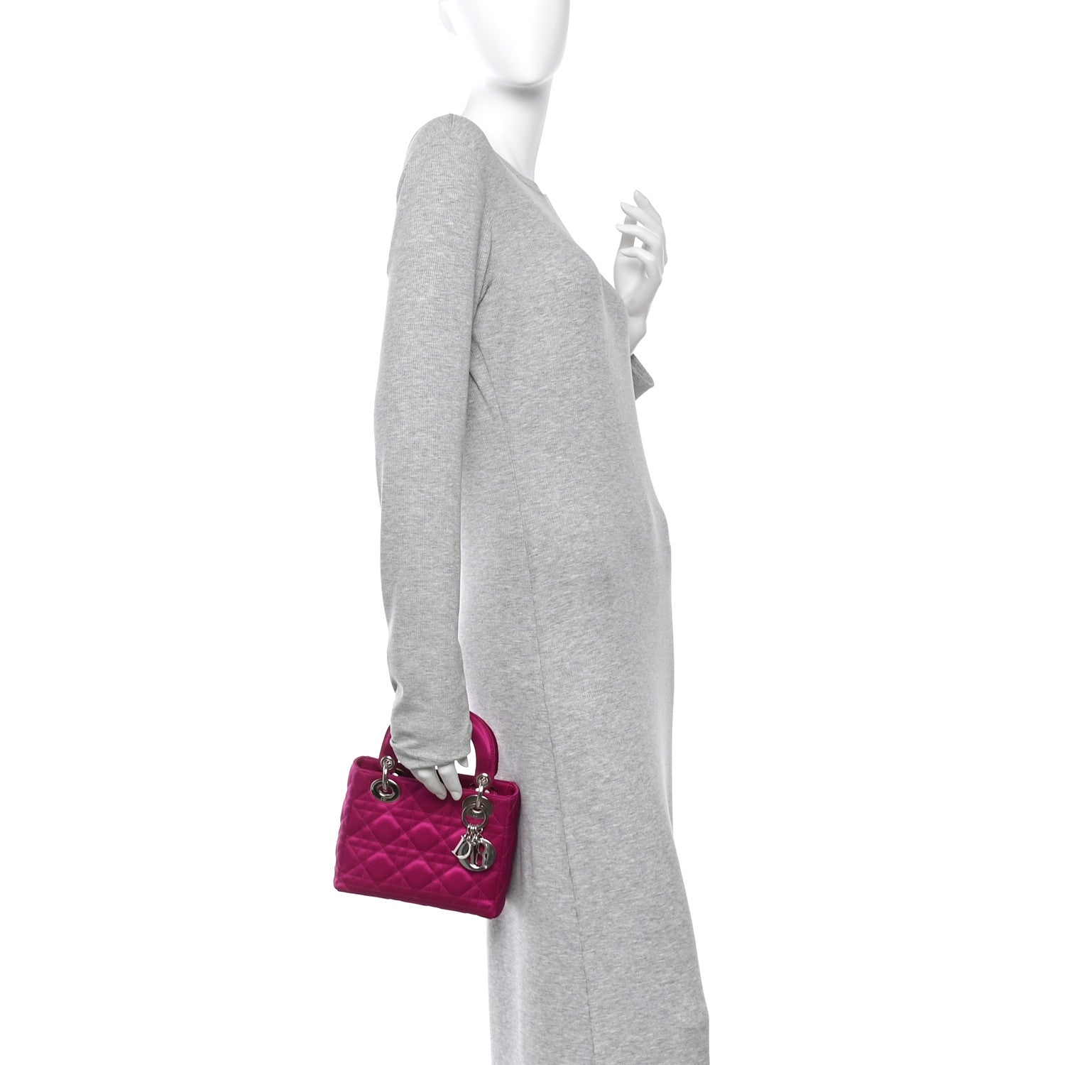 Christian Dior Satin Cannage Mini Lady Dior Pink 2 of 10
